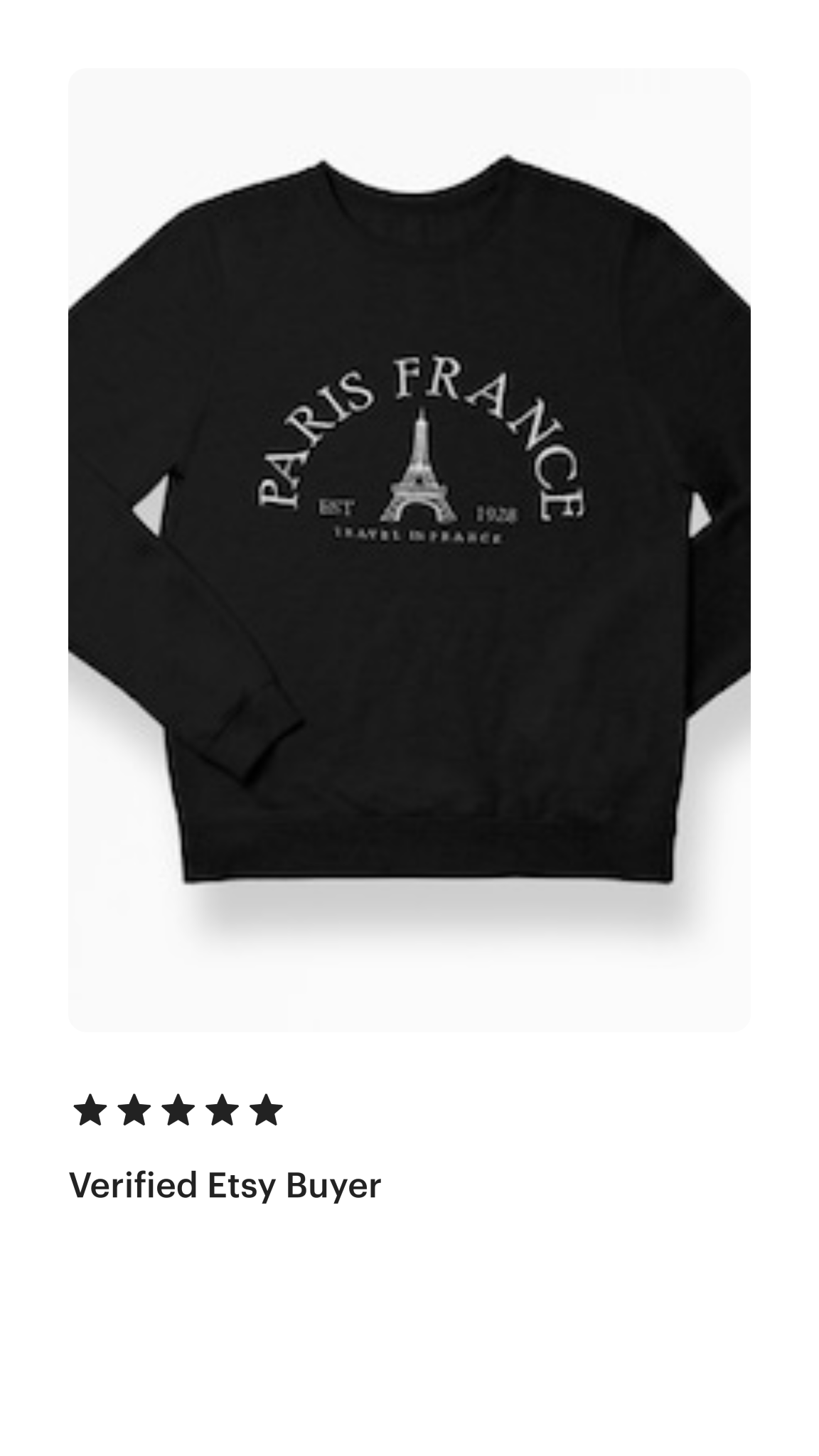 Paris France Embroidered Sweatshirt - Rae'Mar